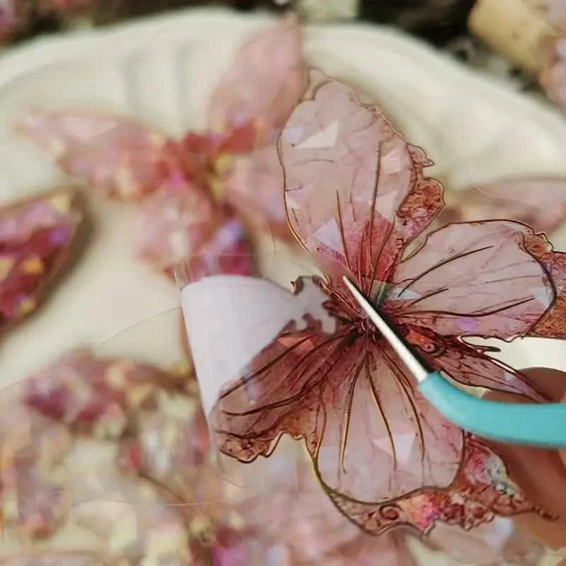 20-Pieces: Ice Crystal Laser Butterfly Decorative PET Stickers DailySale