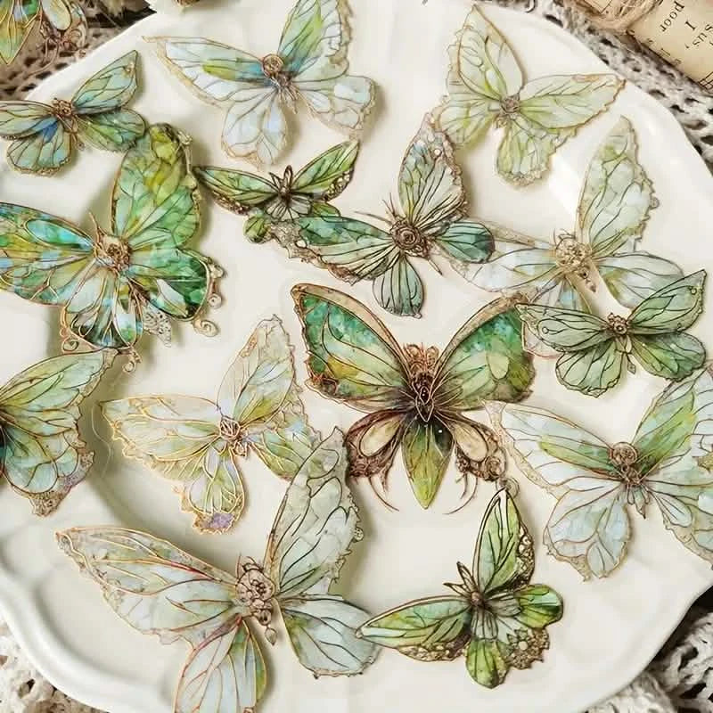 20-Pieces: Ice Crystal Laser Butterfly Decorative PET Stickers DailySale
