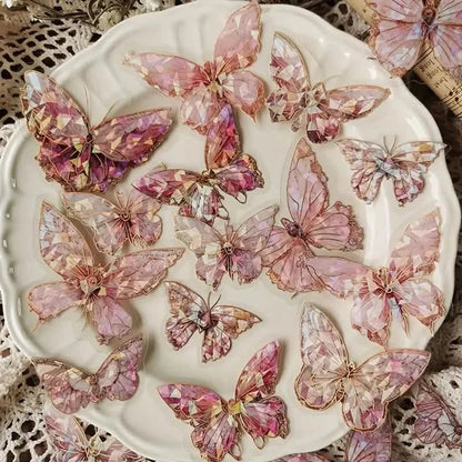 20-Pieces: Ice Crystal Laser Butterfly Decorative PET Stickers DailySale