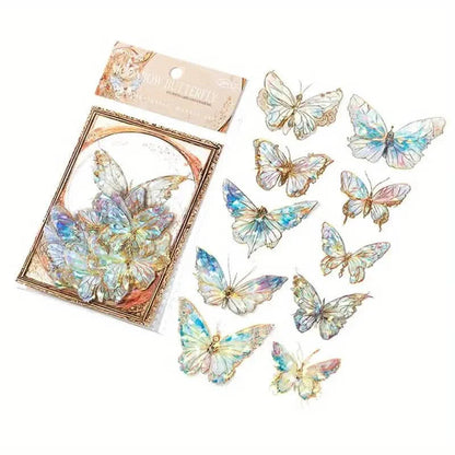 20-Pieces: Ice Crystal Laser Butterfly Decorative PET Stickers DailySale