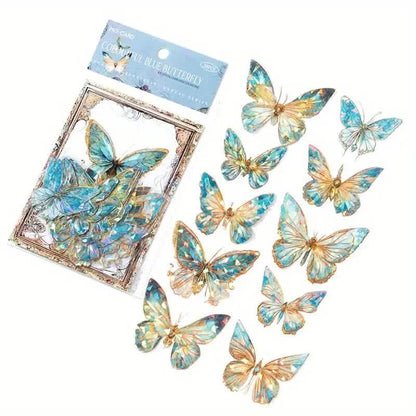 20-Pieces: Ice Crystal Laser Butterfly Decorative PET Stickers DailySale
