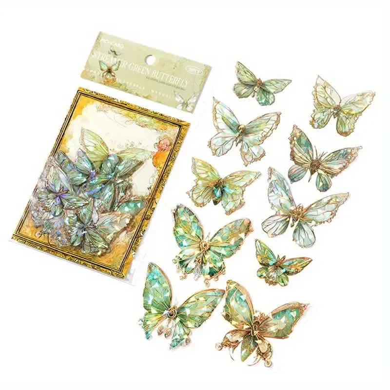 20-Pieces: Ice Crystal Laser Butterfly Decorative PET Stickers DailySale
