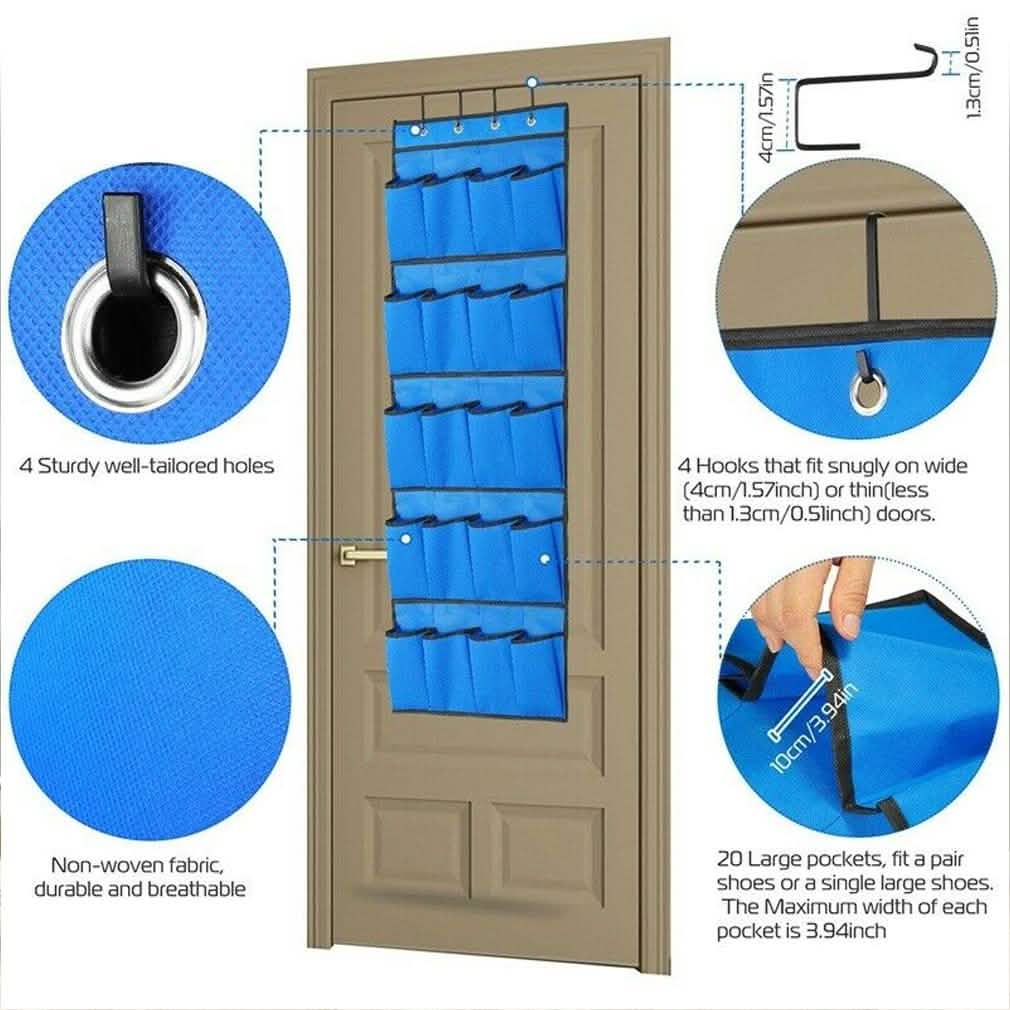 20 Pocket: Over the Door Shoe Rack Organizer DailySale
