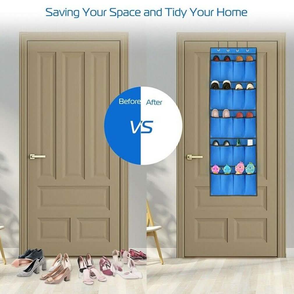 20 Pocket: Over the Door Shoe Rack Organizer DailySale
