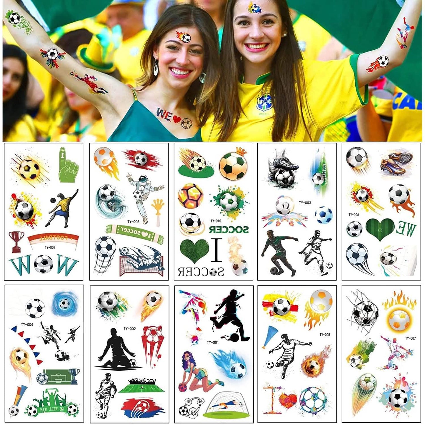 20 Sheet 2022 Football World Cup Football Sports Face Sticker DailySale