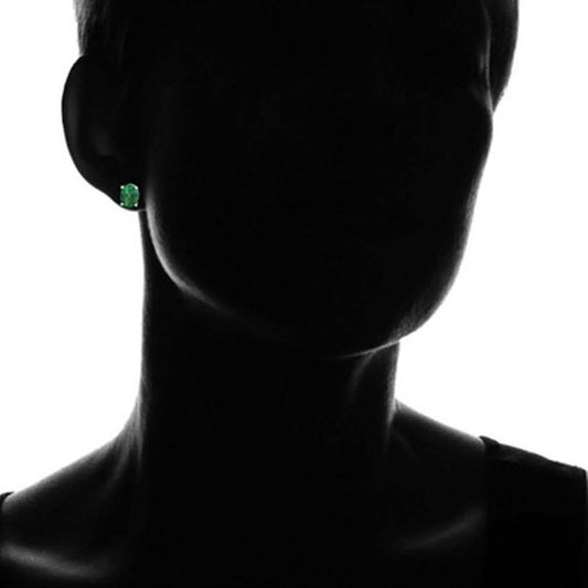 2.00 CTTW Emerald Oval Cut Studs in Sterling Silver DailySale