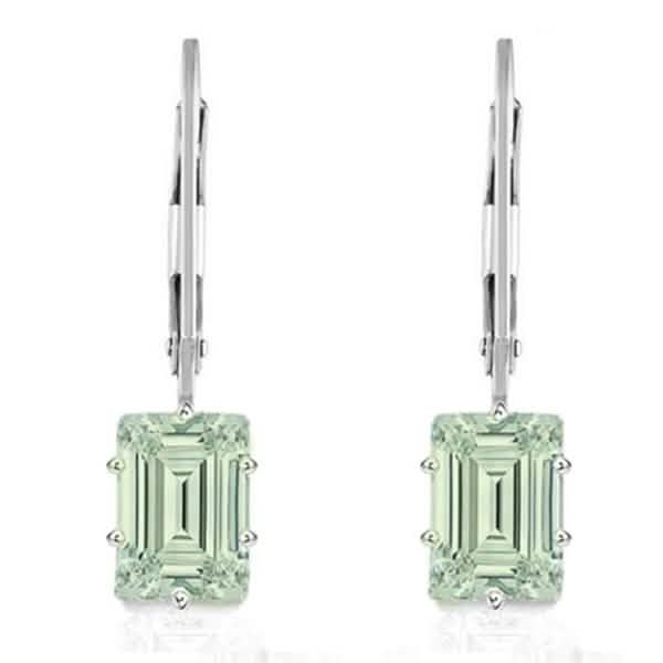 2.00 CTW Genuine Amethyst Emerald Cut Leverback Earrings DailySale