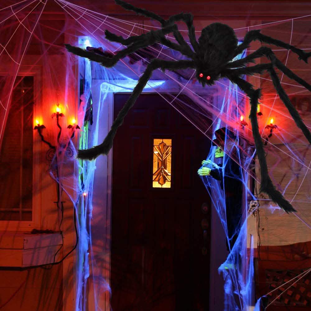 200" Halloween Spider Web and 59" Giant Spider Decoration DailySale