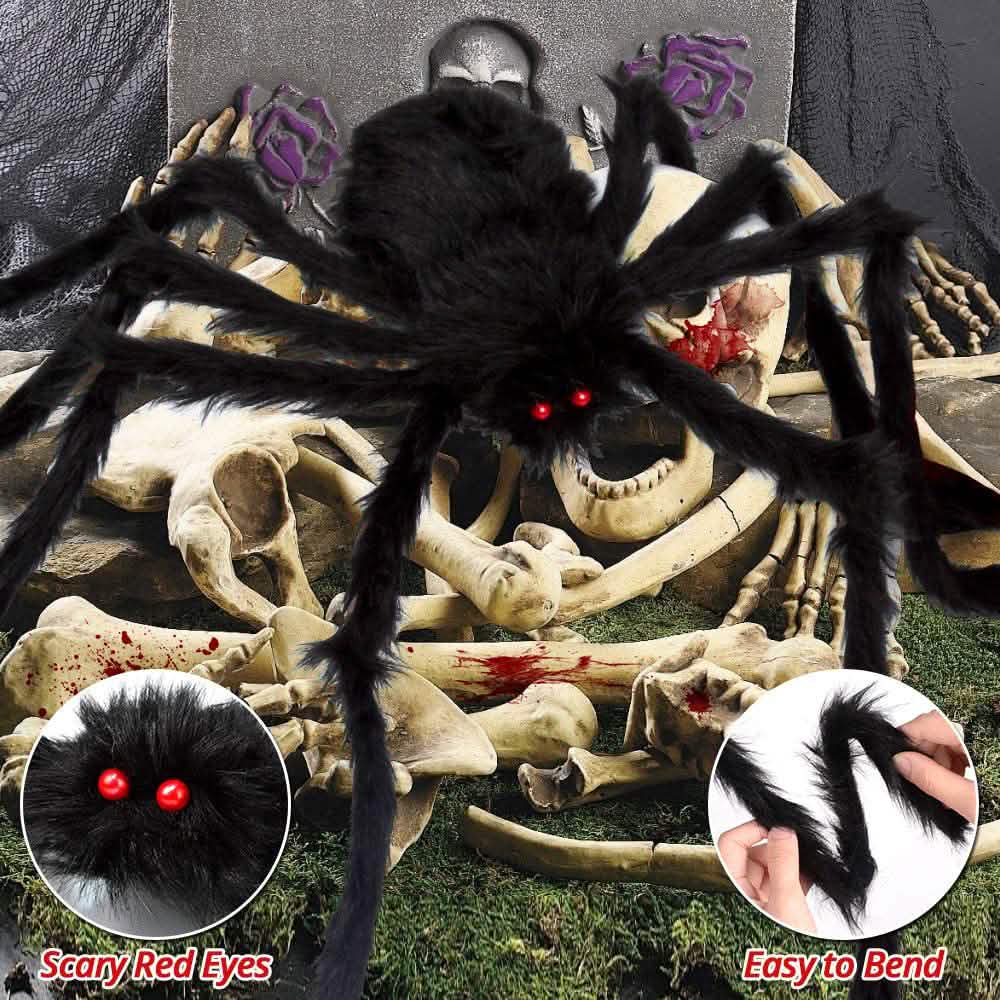 200" Halloween Spider Web and 59" Giant Spider Decoration DailySale