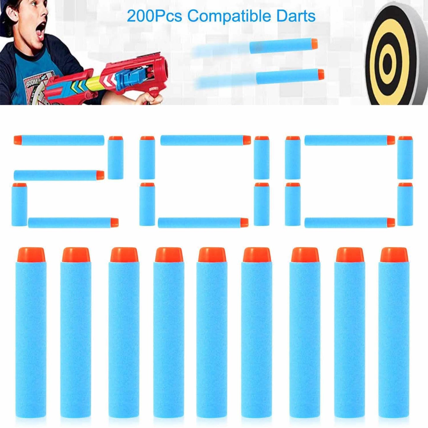 200-Pieces: Compatible Darts Refill for Nerf N-Strike Elite Series DailySale