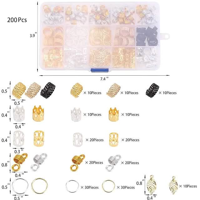 200-Pieces: Loc Hair Jewelry for Women Braids and Dreadlocks DailySale