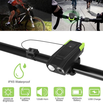 20000LM Bike Front Light with 120dB Loud Horn DailySale