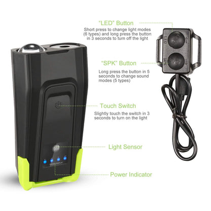 20000LM Bike Front Light with 120dB Loud Horn DailySale