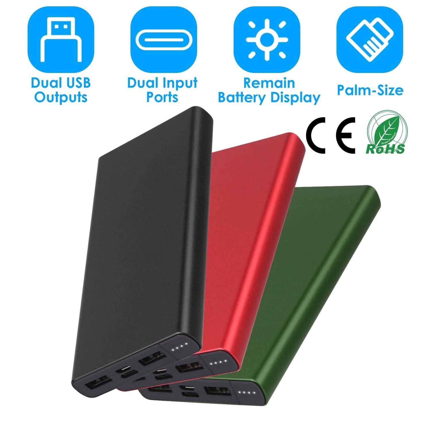 20000mAh Power Bank Portable External Battery Pack with Dual USB Output Ports Type C Micro USB Input DailySale