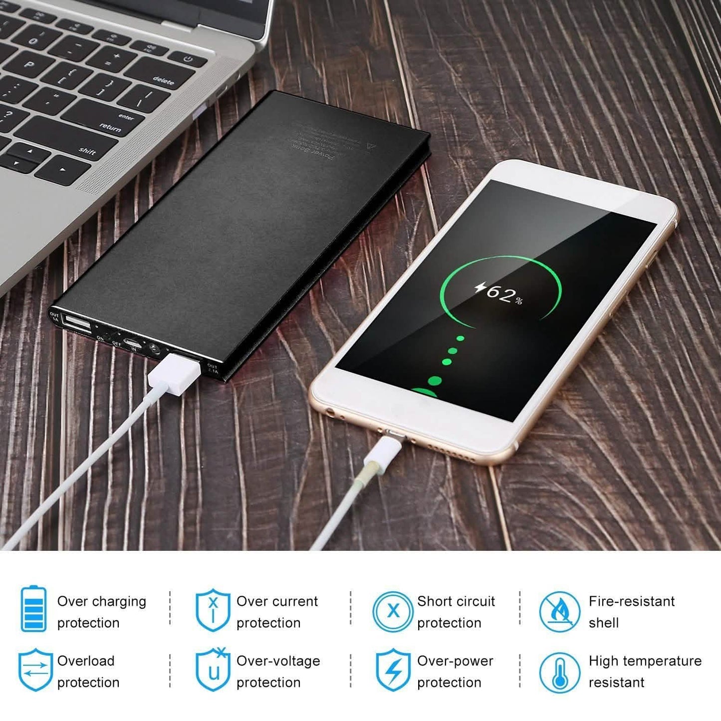 20000mAh Power Bank Ultra Thin External Battery Pack DailySale