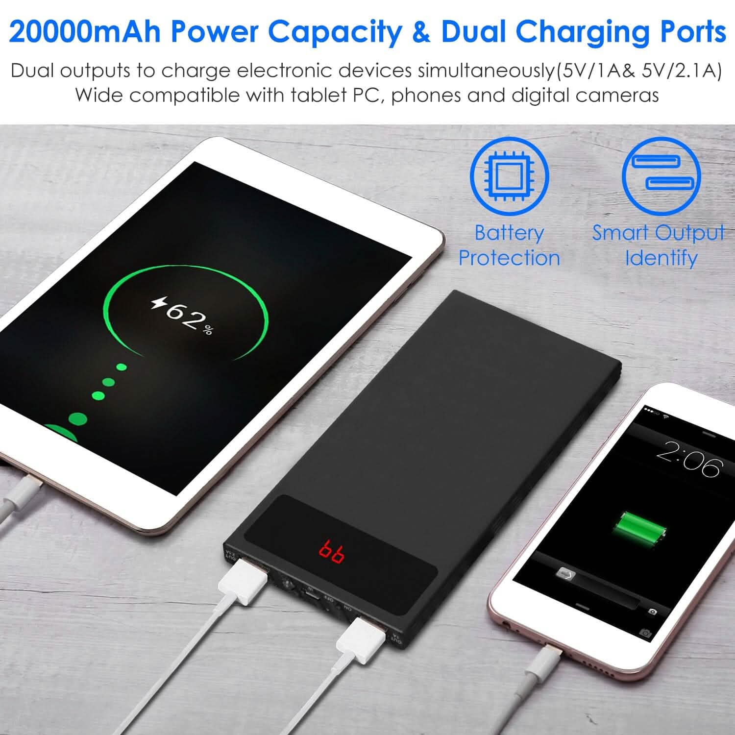 20,000mAh Power Bank Ultra-thin External Battery Pack DailySale