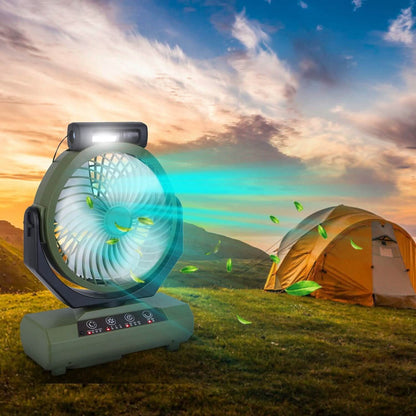 20000mAh Rechargeable Oscillating Camping Fan with Flashlight Hanging Hook Remote Control DailySale