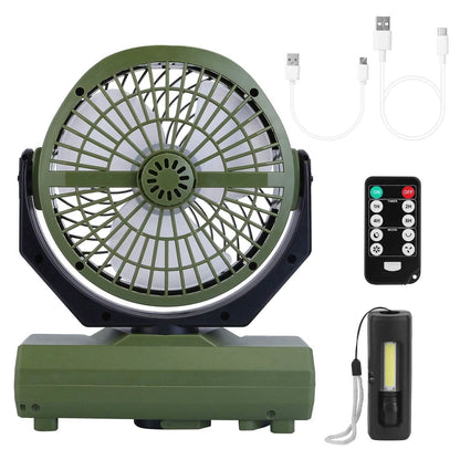 20000mAh Rechargeable Oscillating Camping Fan with Flashlight Hanging Hook Remote Control DailySale