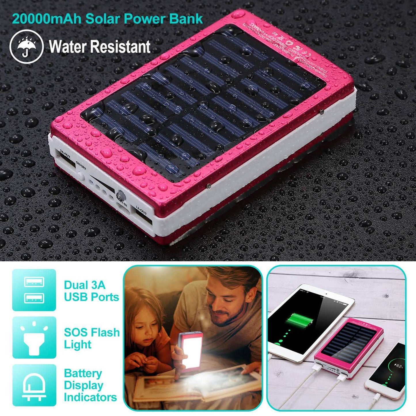 20,000mAh Solar Power Bank DailySale