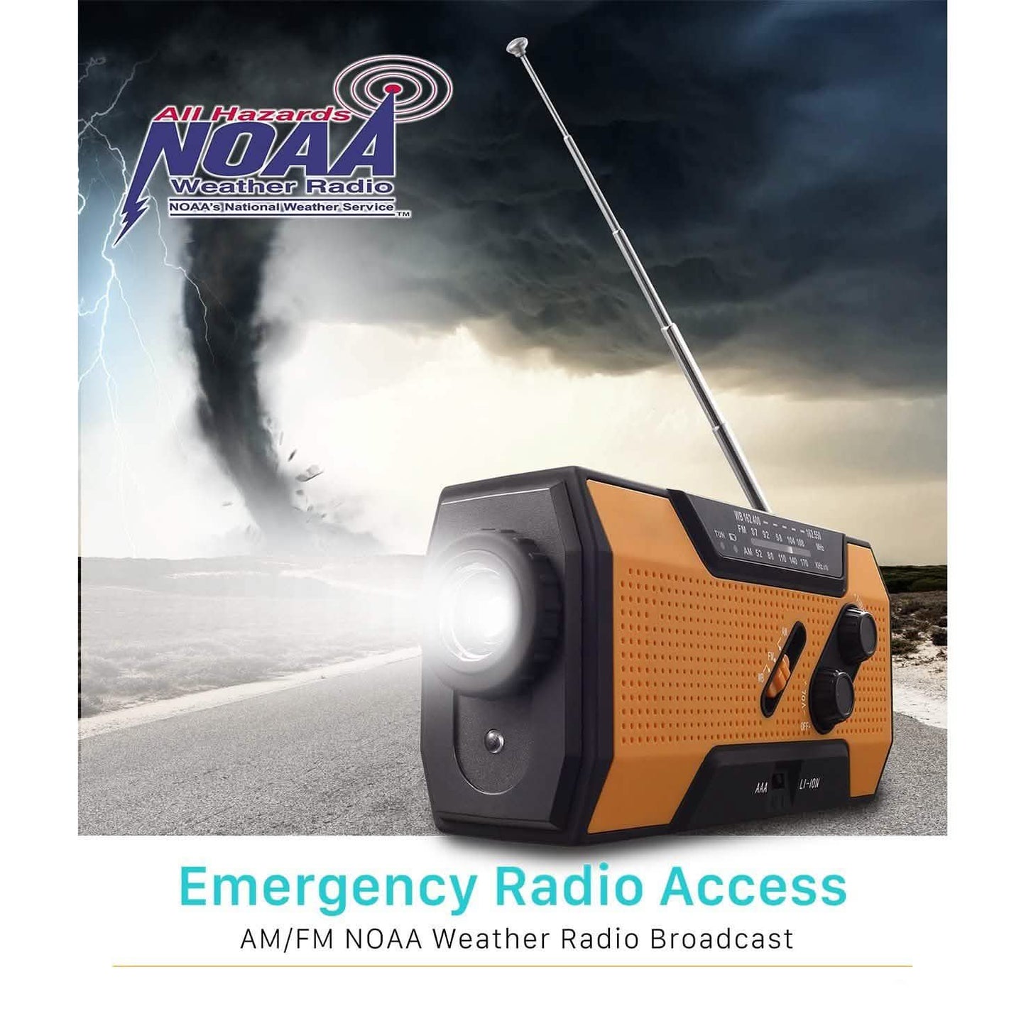 2000mAh NOAA Emergency Weather Radio Portable Power Bank with Solar Charging DailySale