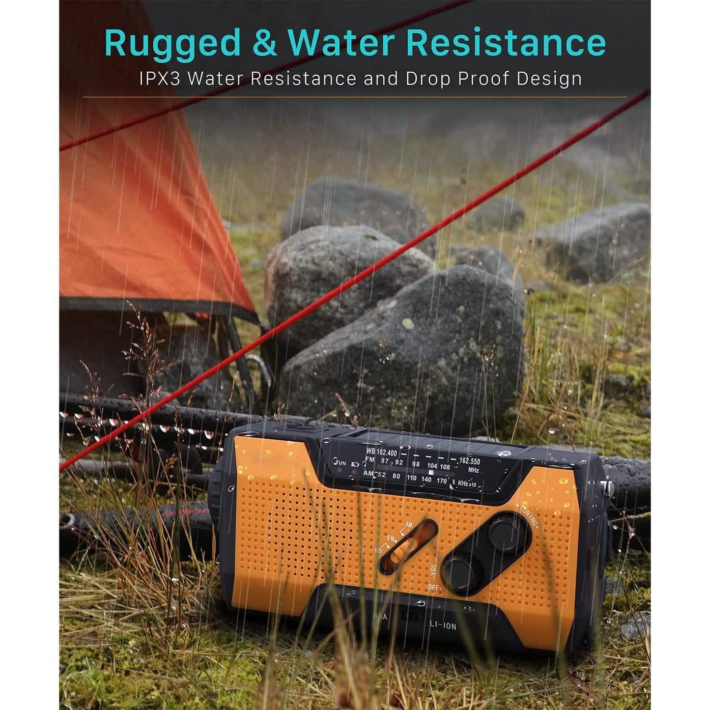 2000mAh NOAA Emergency Weather Radio Portable Power Bank with Solar Charging DailySale