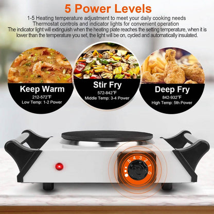 2000W Electric Burner Portable Coil Heating Hot Plate Stove Countertop DailySale