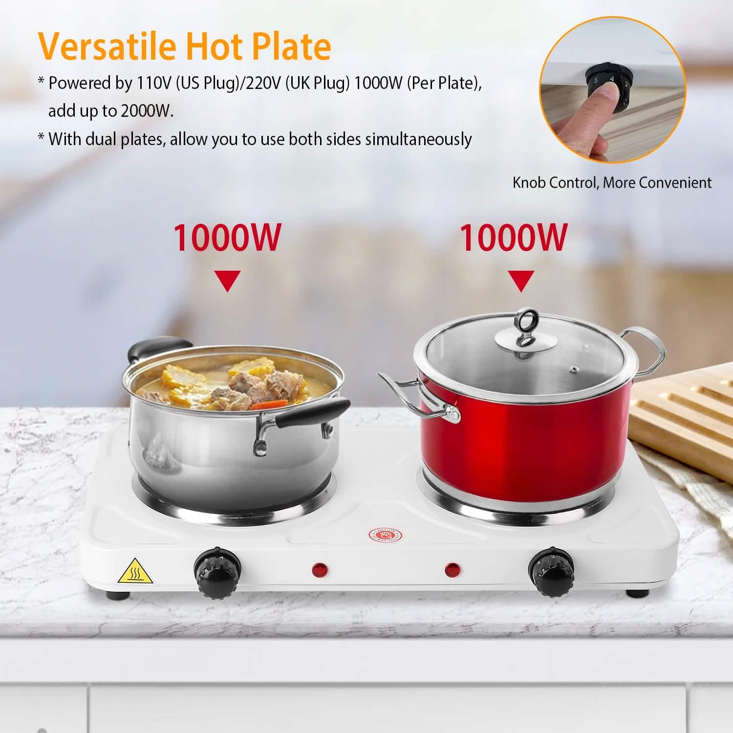 2000W Portable Double Electric Burner DailySale