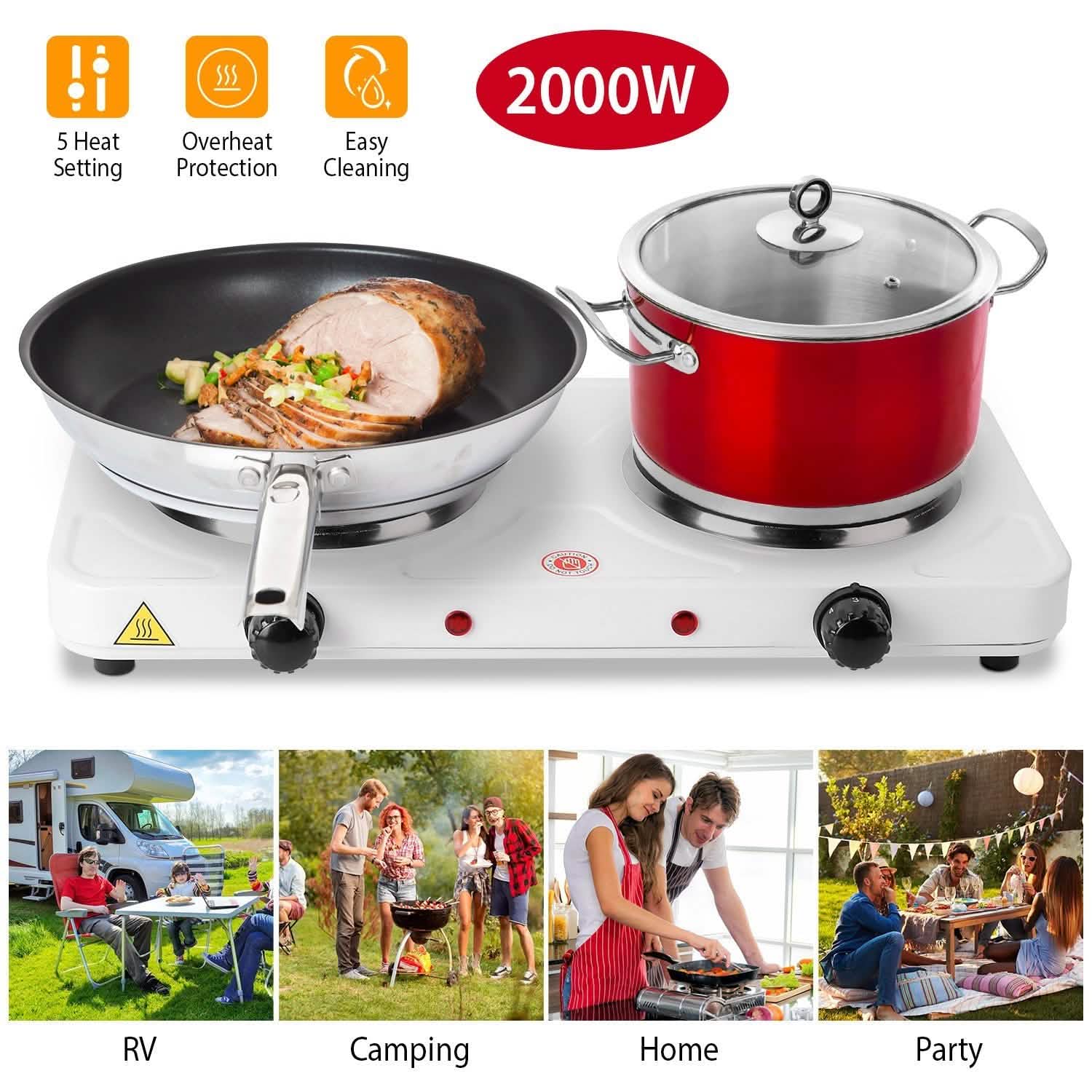 2000W Portable Double Electric Burner DailySale