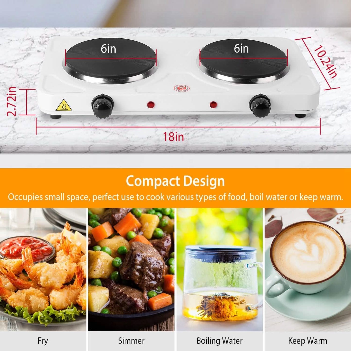 2000W Portable Double Electric Burner DailySale