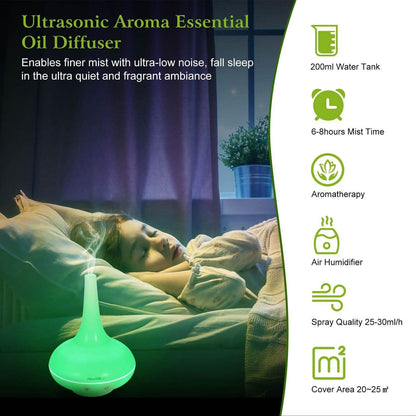 200ml Cool Mist Humidifier Ultrasonic Aroma Essential DailySale