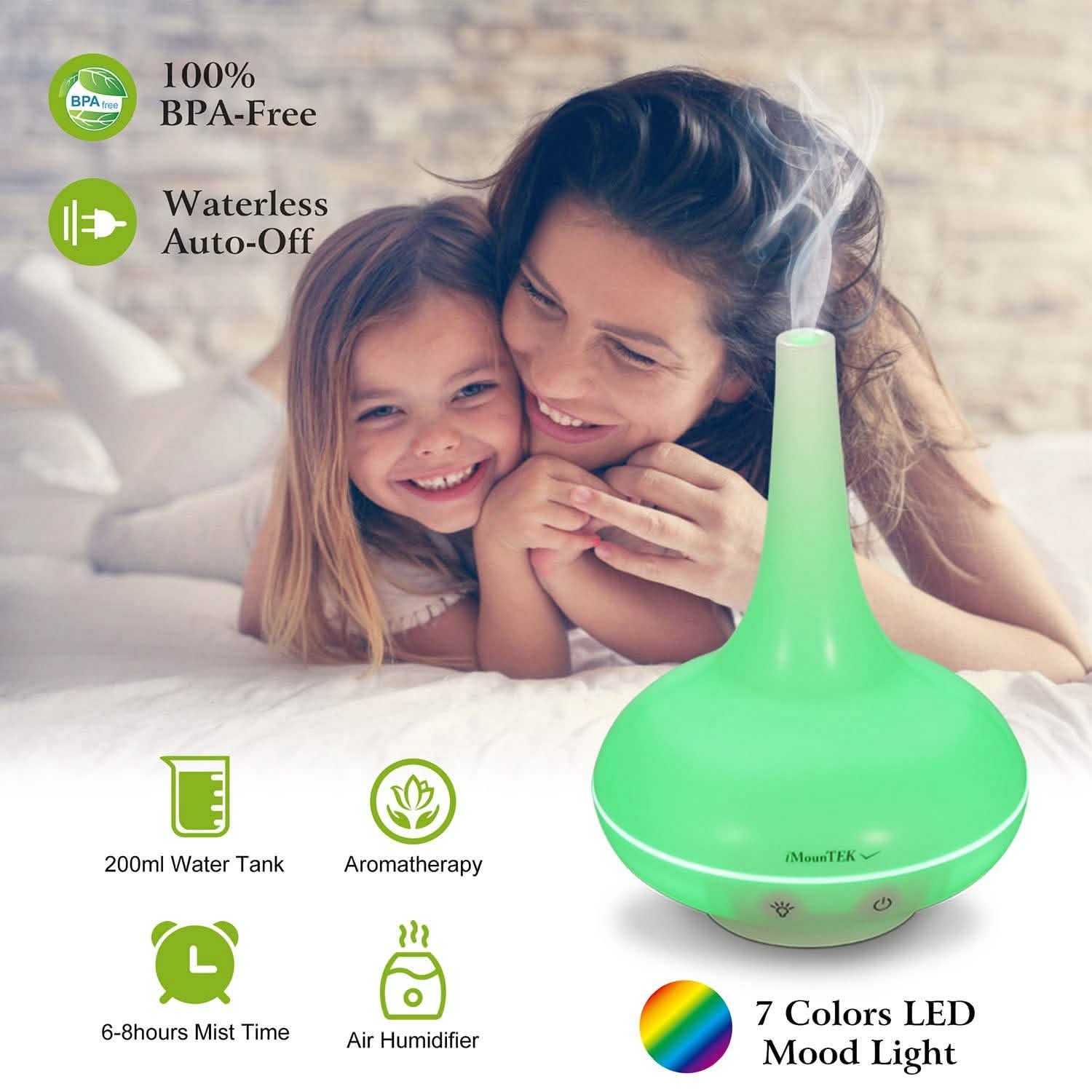 200ml Cool Mist Humidifier Ultrasonic Aroma Essential DailySale
