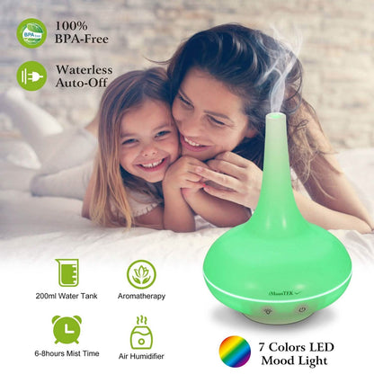 200ml Cool Mist Humidifier Ultrasonic Aroma Essential DailySale