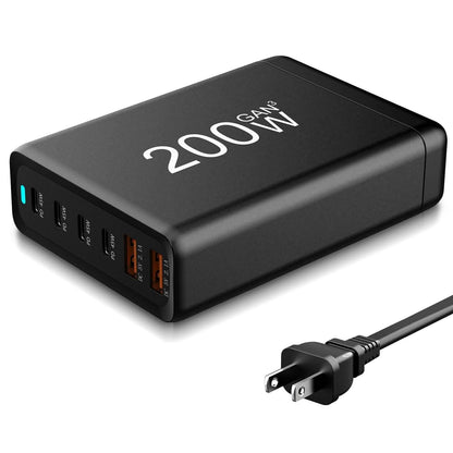 200W Fast Wall Charger with 6 Charging Ports Desktop USB Charging Station DailySale