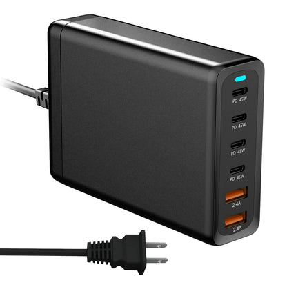 200W Fast Wall Charger with 6 Charging Ports Desktop USB Charging Station DailySale