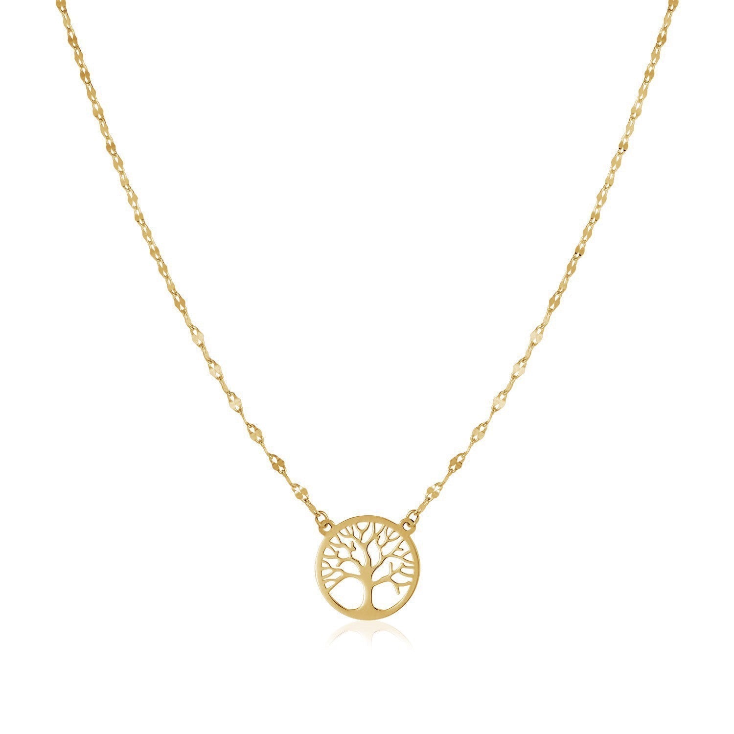 14K Yellow Gold Tree of Life Necklace Bids.com