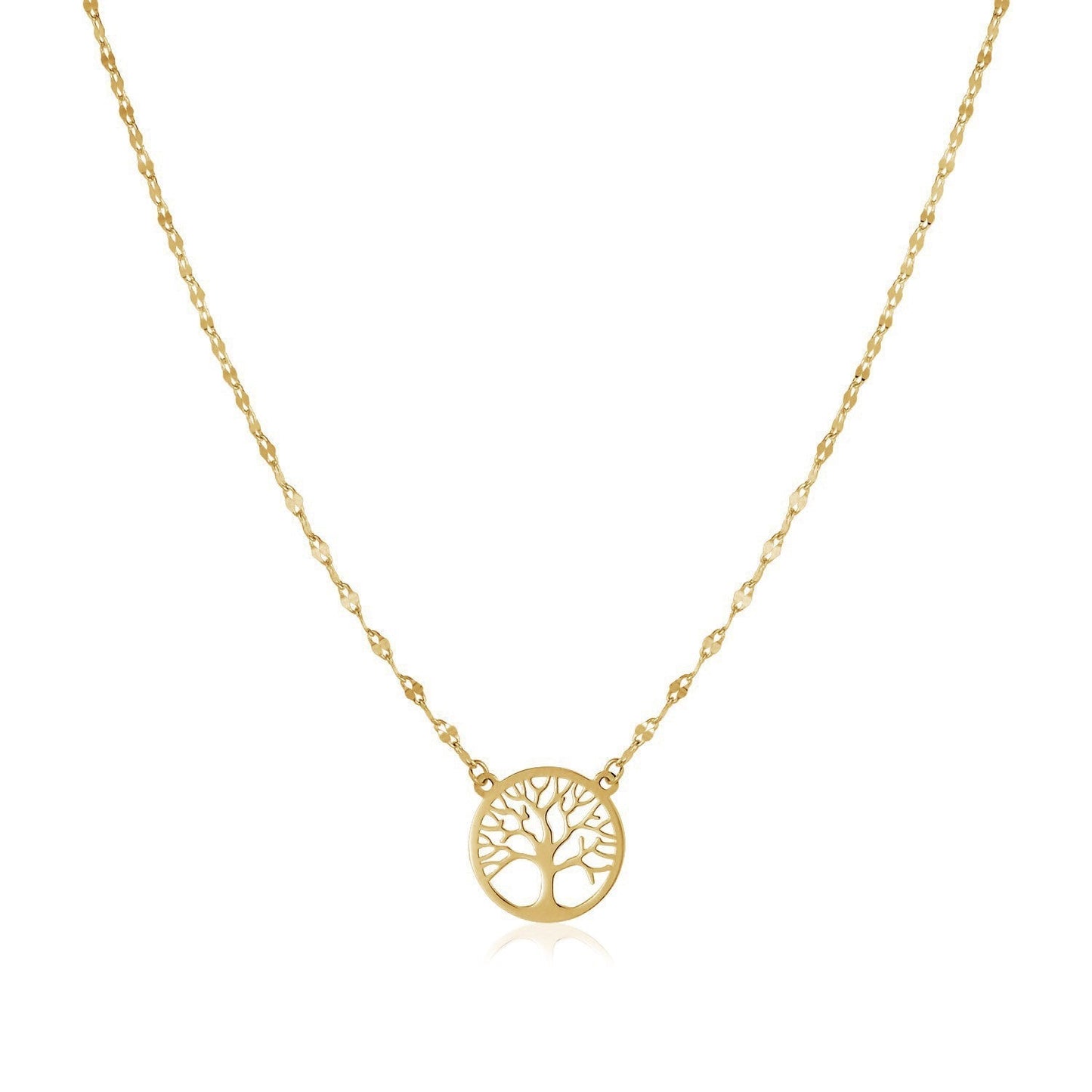 14K Yellow Gold Tree of Life Necklace Bids.com