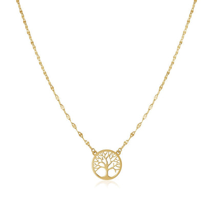 14K Yellow Gold Tree of Life Necklace Bids.com