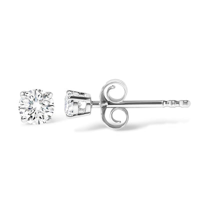 .925 Sterling Silver 1/2 Cttw Round Brilliant-Cut Lab Grown Diamond Classic 4-Prong Stud Earrings (F-G Color, VS1-VS2 Clarity) Bids.com