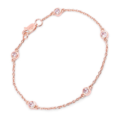 0.45 Carat Genuine Morganite .925 Sterling Silver Bracelet Bids.com