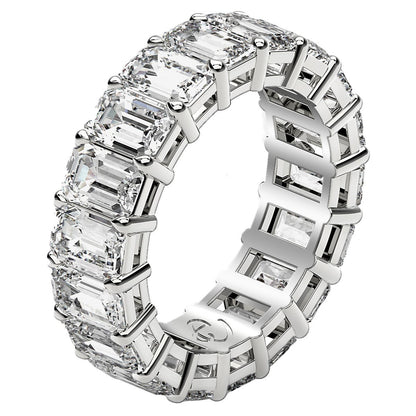 Emerald Cut Lab Grown Diamond Eternity Ring in 14k White Gold (8 cttw FG/VS2) Bids.com