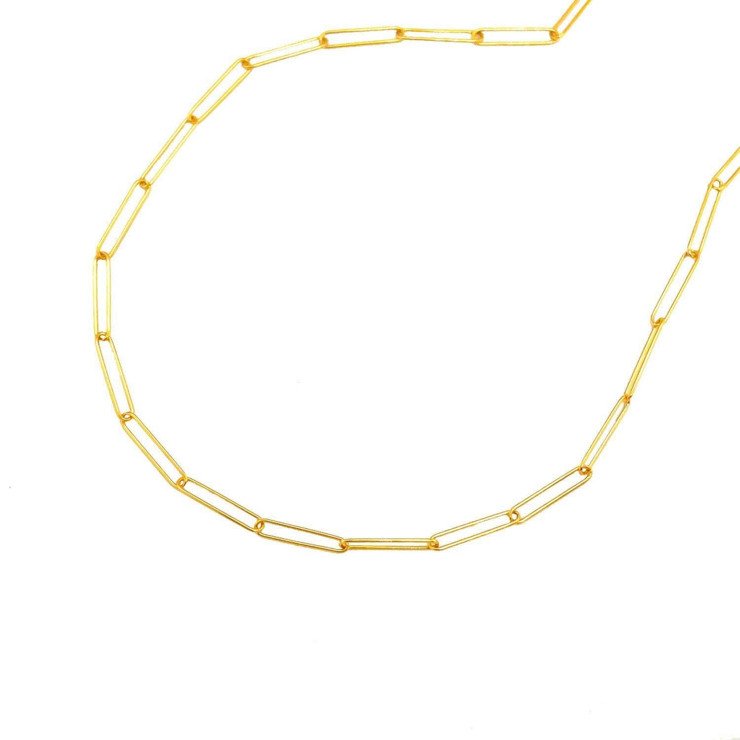 14k Yellow Gold Wire Paperclip Chain (2.7mm) Bids.com