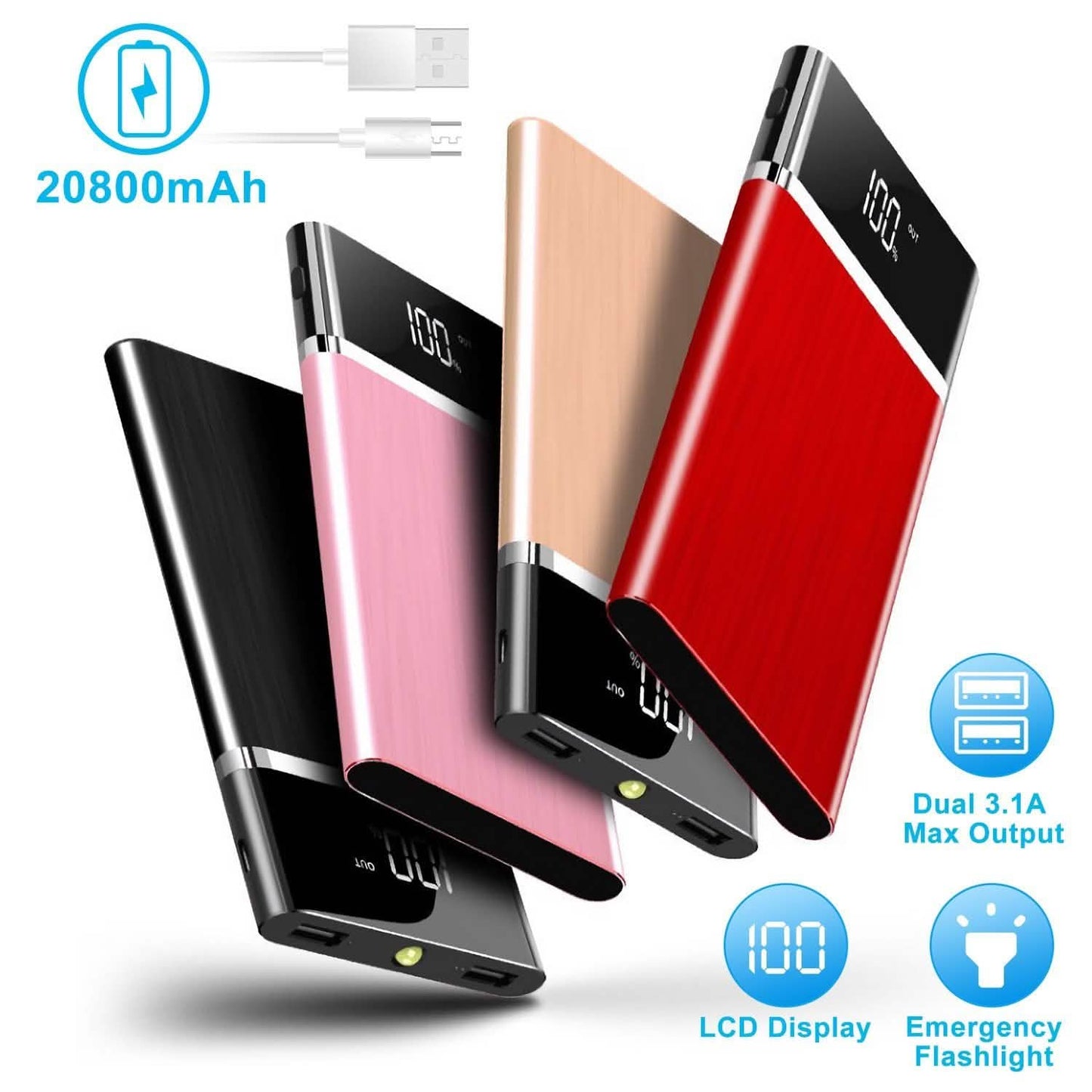 20800mAh Power Bank 76.96W External Battery Pack DailySale