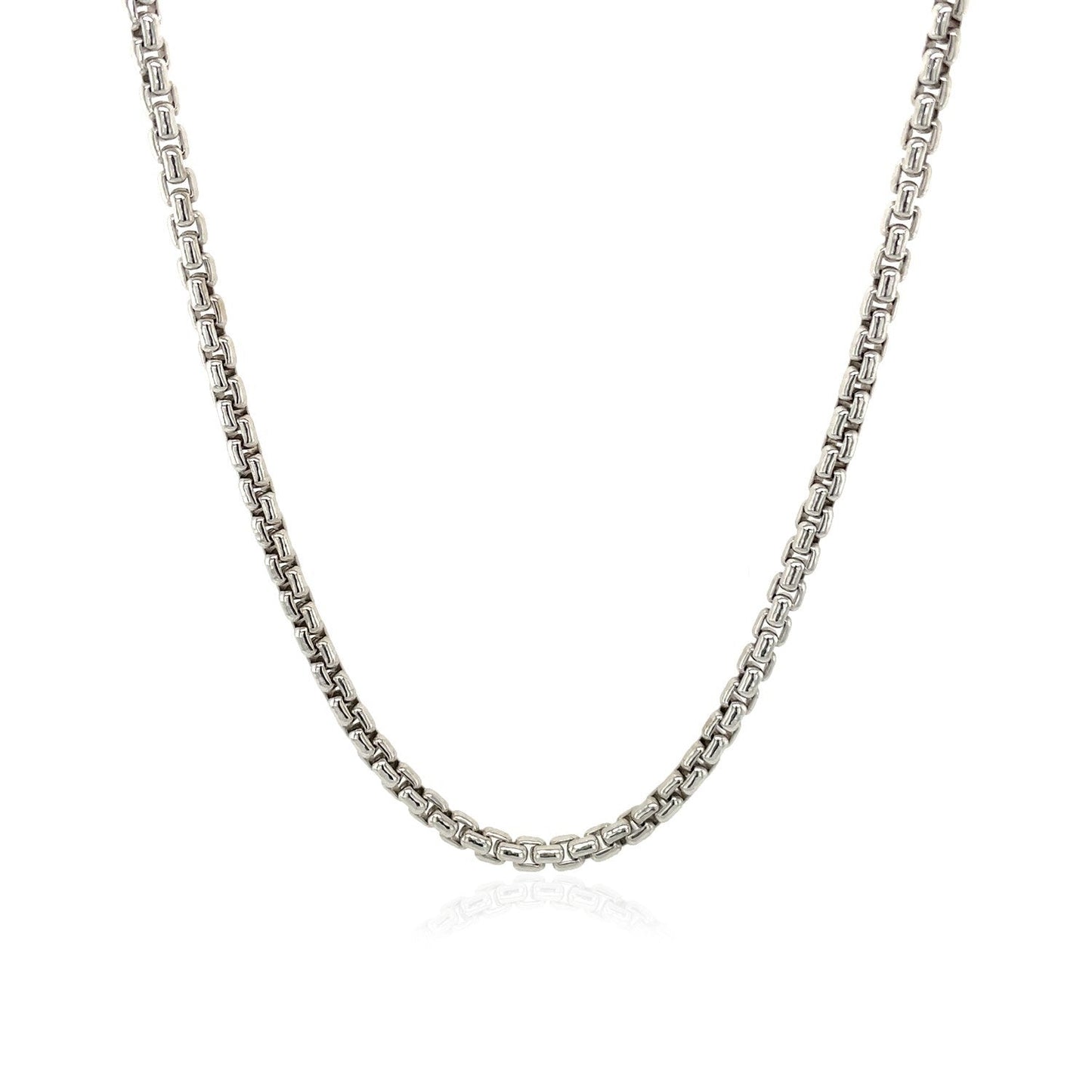 2.4mm 14k White Gold Round Box Chain Bids.com