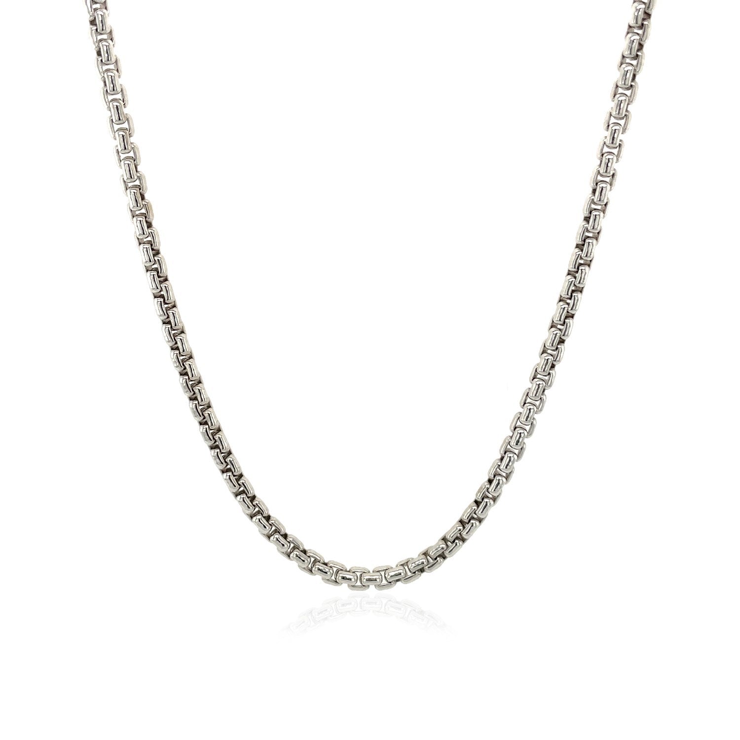 2.2mm Sterling Silver Rhodium Plated Round Box Chain Bids.com