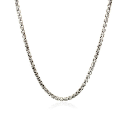 2.2mm Sterling Silver Rhodium Plated Round Box Chain Bids.com