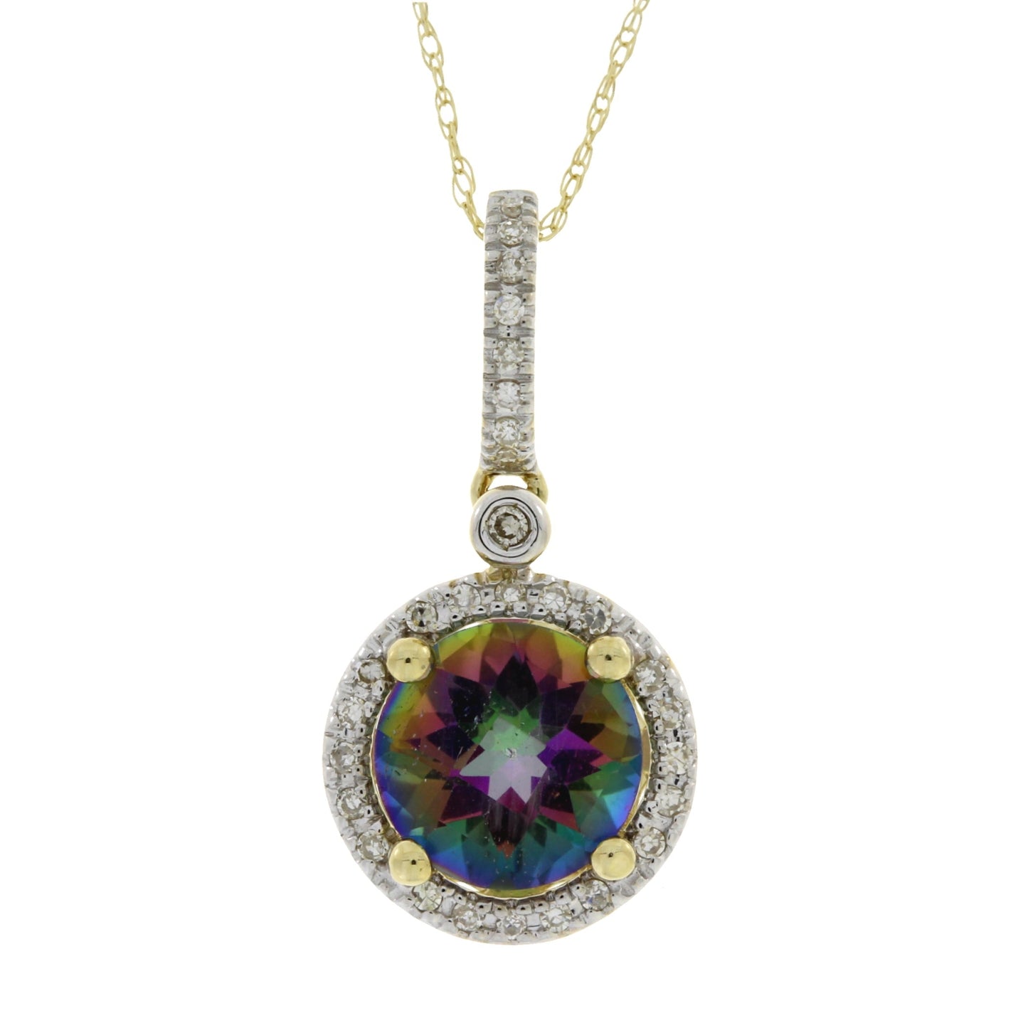 Mystic Fire Topaz Fashion Pendants 14KT Yellow Gold Bids.com