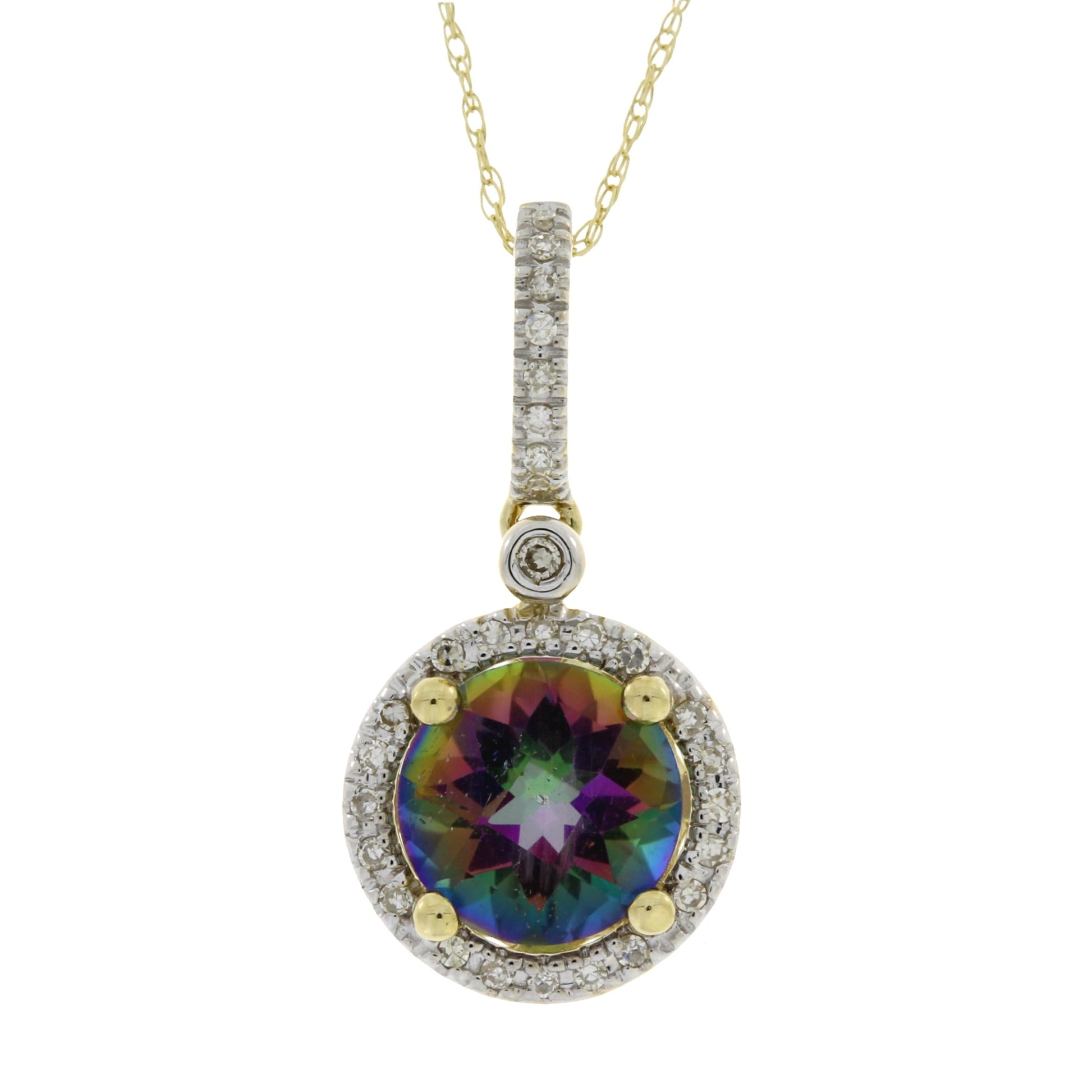 Mystic Fire Topaz Fashion Pendants 14KT Yellow Gold Bids.com