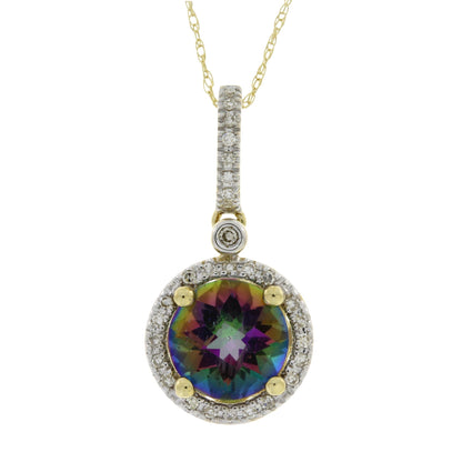 Mystic Fire Topaz Fashion Pendants 14KT Yellow Gold Bids.com