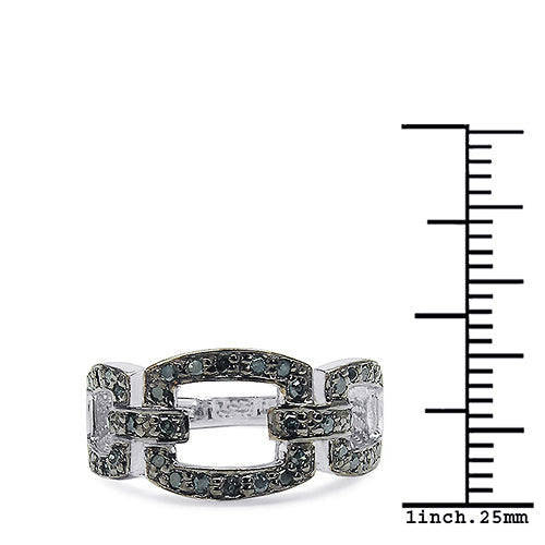 0.36 Carat Genuine Blue Diamond .925 Sterling Silver Ring Bids.com