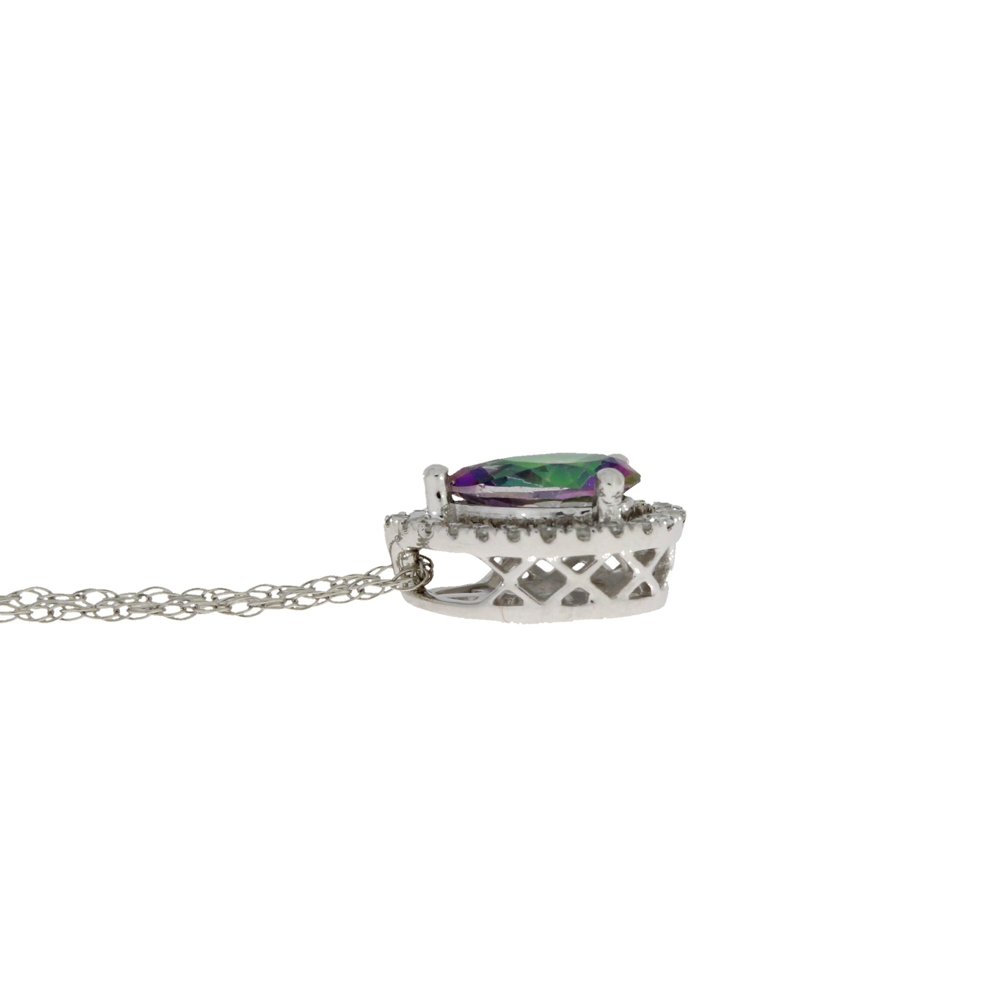 Treated Topaz Diamond Fashion Pendants 14KT White Gold Bids.com